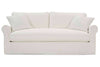 Image of Kaley I 94 Inch Single Bench Cushion Fabric Slipcovered Sofa