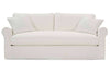 Image of Kaley I 88 Inch Single Bench Cushion Fabric Slipcovered Sofa