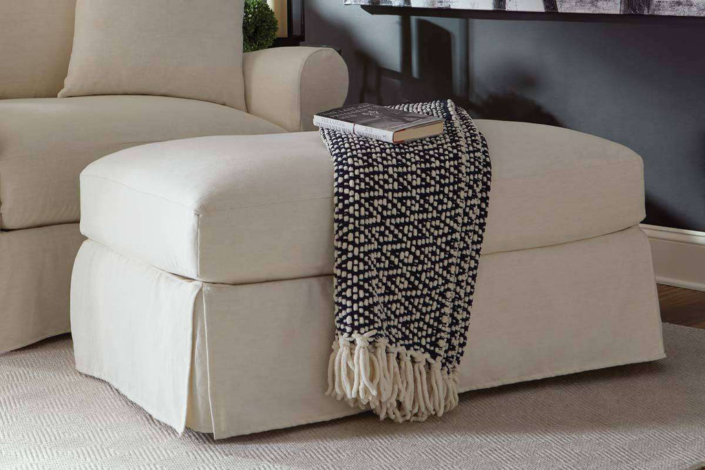 Slipcovered chair and best sale a half with ottoman