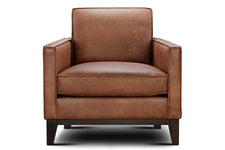 Kellan Quick Ship Modern Track Arm Leather Club Chair