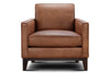 Image of Kellan Quick Ship Modern Track Arm Leather Club Chair