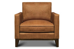 Kellan Modern Track Arm Leather Club Chair