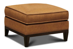 Kellan Rio Chestnut Leather Pillow Top Footstool