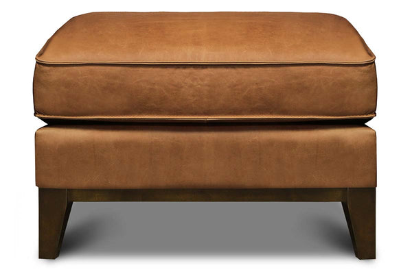 Kellan Rio Chestnut Leather Pillow Top Footstool