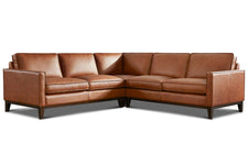 Kellan "Quick Ship" Three Piece Modern Leather Sectional Sofa (As Configured)