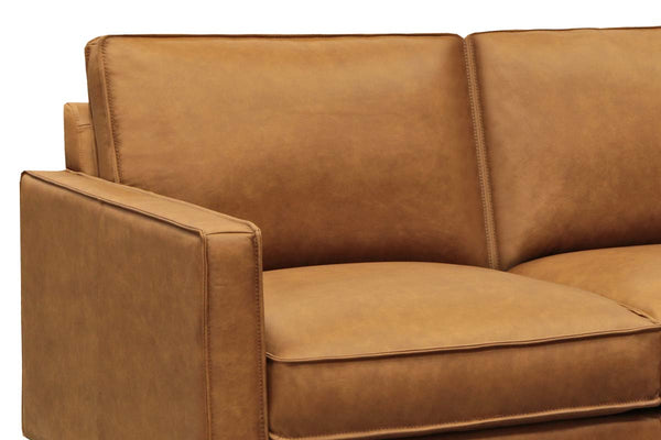 Kellan 85 Inch Modern Leather Track Arm Sofa