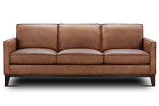 Kellan "Quick Ship" 86 Inch Modern Leather Track Arm Sofa