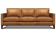 Kellan 85 Inch Modern Leather Track Arm Sofa