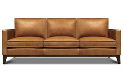 Kellan 85 Inch Modern Leather Track Arm Sofa