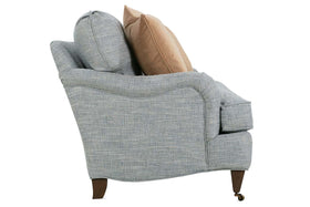 Kristen I 78 Inch English Arm Single Bench Cushion Apartment Size Fabric Sofa