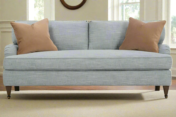 Kristen I Fabric English Arm Single Bench Seat Pillow Back Loveseat