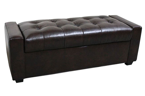 Landon 58 Inch Long Storage Ottoman Bench With Hinged Top