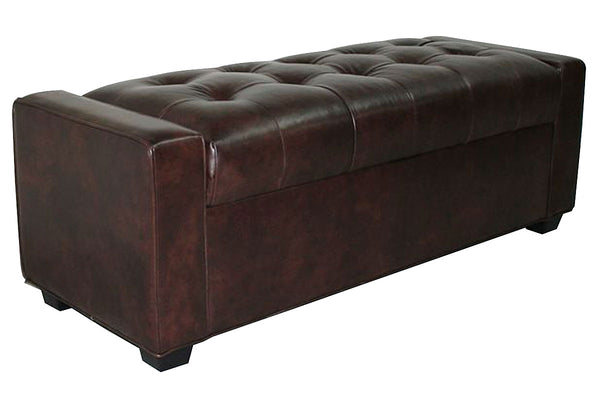Landon 58 Inch Long Storage Ottoman Bench With Hinged Top