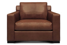 Lawrence Rio Luggage Modern Track Arm Leather Club Chair