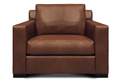 Lawrence Rio Luggage Modern Track Arm Leather Club Chair