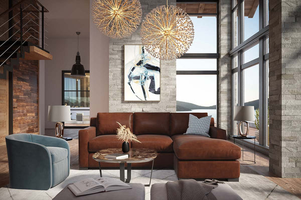 Lawrence Reversible Chaise Leather Sectional