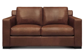 Lawrence Rio Luggage Modern Leather Track Arm Loveseat