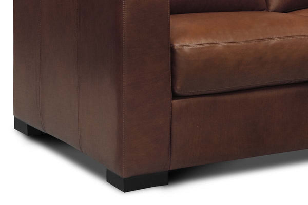 Lawrence Rio Luggage Modern Leather Track Arm Loveseat