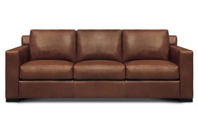 Lawrence 89 Inch Modern Leather Track Arm Sofa