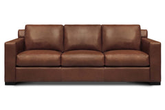 Lawrence Rio Luggage 89 Inch Modern Leather Track Arm Sofa