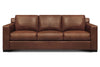 Image of Lawrence Rio Luggage 89 Inch Modern Leather Track Arm Sofa