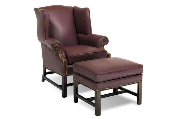 Seton Chippendale Style Leather Accent Arm Chair