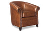 Image of Gardner Tub Style Leather Accent Chair With Nail Trim