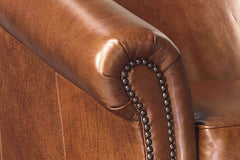 Gardner Tub Style Leather Accent Chair With Nail Trim