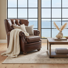 Gleason Large Tufted Leather Club Chair