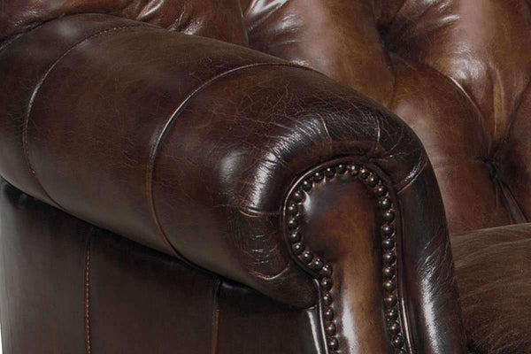 Gleason Large Tufted Leather Club Chair