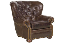 Hadley Button Tufted Leather Chesterfield Club Chair