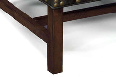 Humphrey Chippendale Leather Chair With Decorative Wood Base