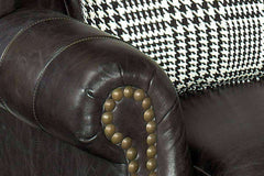 Humphrey Chippendale Leather Chair With Decorative Wood Base