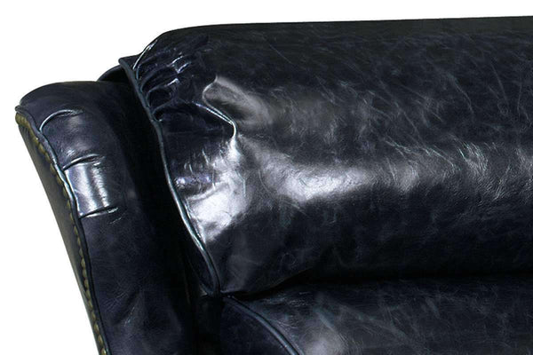James Leather Wing Bustle Back Accent Arm Chair
