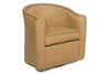Image of Roman Leather Tub Swivel Barrel Chair