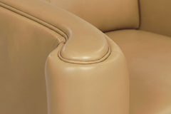 Roman Leather Tub Swivel Barrel Chair