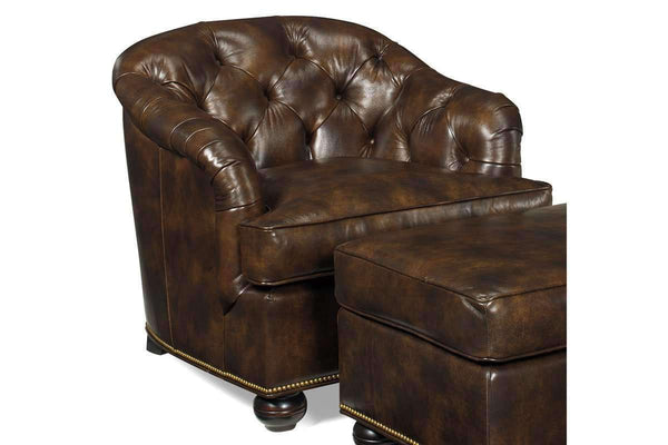 Welby Tufted Leather Tub Chair With Nail Trim