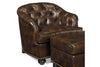 Image of Welby Tufted Leather Tub Chair With Nail Trim