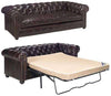 Image of Barrington 88 Inch Leather Tufted Sleeper Sofa