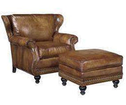 Dewey Large Leather Club Chair And Ottoman