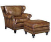 Image of Dewey Large Leather Club Chair And Ottoman