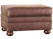Carrigan Leather Upholstered Ottoman With Bunn Feet