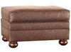 Image of Carrigan Leather Upholstered Ottoman With Bunn Feet