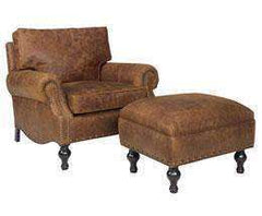 Dewey Large Leather Club Chair And Ottoman