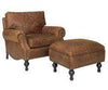 Image of Dewey Large Leather Chair And Ottoman