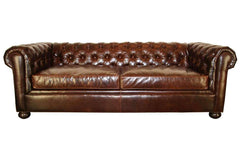 Empire Chesterfield 84 Inch Full Studio Leather Sleeper Sofa