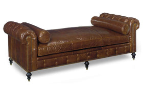 Frazier 78 Inch Tufted Leather Chesterfield Daybed