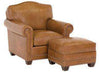 Image of Harmon Arched Back Leather Chair w/ Nailhead Trim