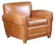 Madison Art Deco Low Profile Leather Club Chair