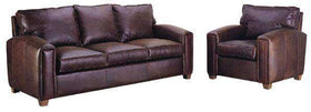 Leather Furniture Manhattan "Designer Style" Pillow Back Leather Sofa Set